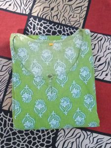 Green Printed Kurta