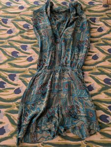 Blue Patterned Romper