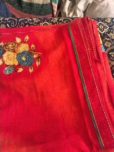 Red Floral Saree