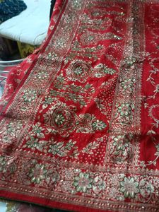 Red Embroidered Saree