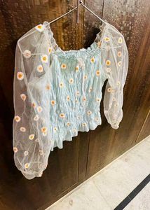 embroidered crop top
