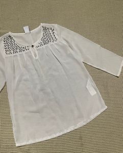 White Embroidered Top