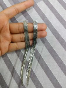 Silver Tassel Drop Earrings