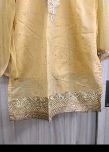 Gold Embellished Kurti Shara Set