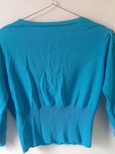 Blue Knit Cardigan