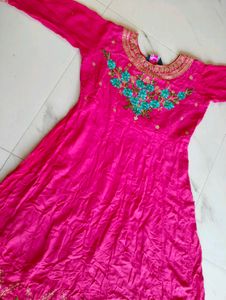 Pink Anarkali Suit With Pant
