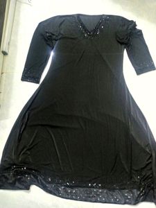 Black Abaya With Stone Work