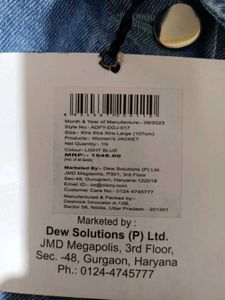 Adorify Cropped Denim Jacket, 3XL SIZE