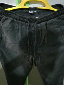 Zudio Linen fabric Black Casual Pants