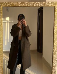 Brown Long Relaxed FIT Overcoat
