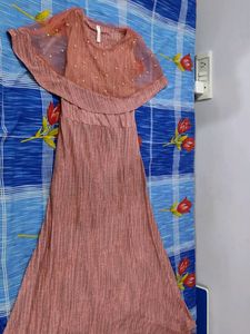 Pink Sparkly Cape Dress