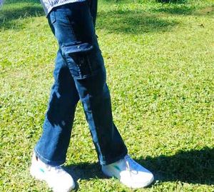 A Woman Cargo Jeans.