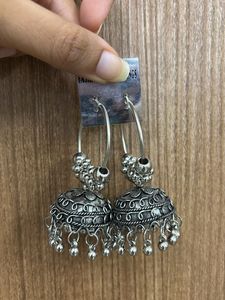 Silver Jhumka Earrings