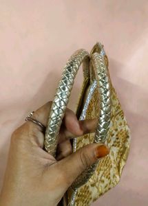 Golden Embroidered Handbag Homemade