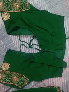 Georgette Green Heavy saree With Beautiful Design