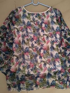 Floral Print Sheer Top