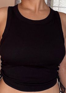 Black Ribbed Tank Top