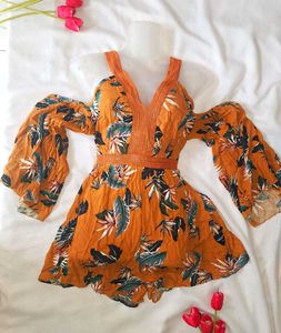 Floral Print Beach Romper