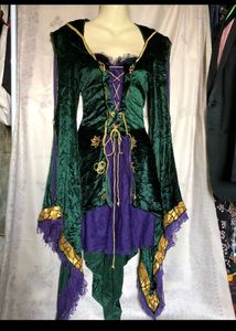 Cosplay Vintage Emerald &amp; Purple Renaissance Dress