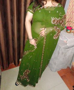 Dark Green Saree