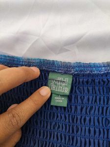 Wild Fabel blue Plaid Mini Dress