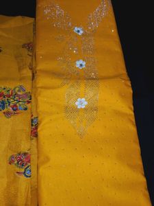 Cotton Semi-stitched Suit Printed Bottom N Dupatta