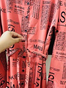 Trendy Newspaper Print Dress