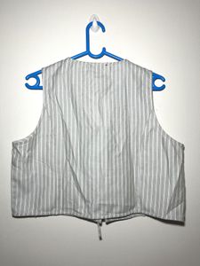 NUON by Westside Sage Stripe Printed Cotton Top