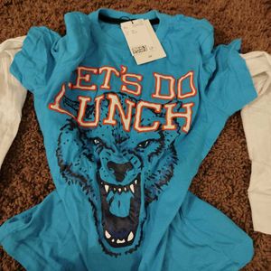 Blue Graphic Tee fitted vintage h&amp;m