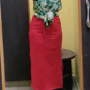 Red Long Skirt
