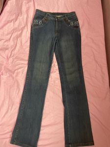 Y2k Embellished Straight Fit Jeans