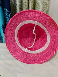 Pink Floral Crochet Bucket Hat