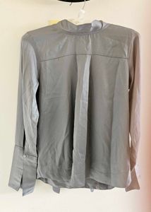 Gray Long Sleeve Top