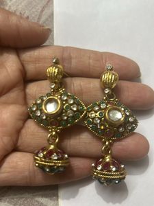 Antique brass Necklace With stunning Earring