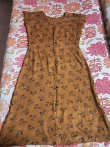 Casual Brown Printed Dress