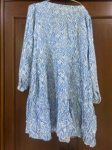 Blue &amp; White Tiered Dress