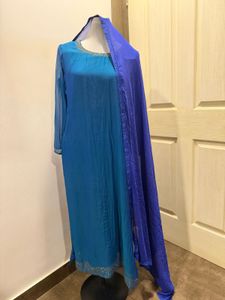 Blue Kurta Set & Dupatta