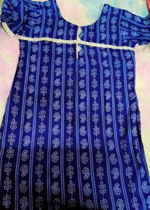 Blue &amp; White Printed Pajama Set