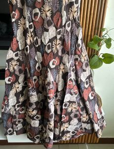 Brown Printed Dress - S:- 34-36