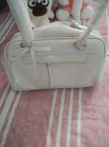 Solid White Baguette Bag