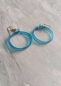 Glass Hoop Earrings 💙🌀