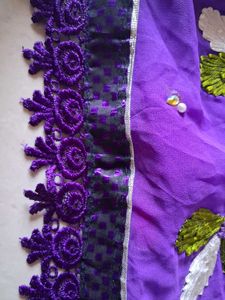 Woman stylish Lavender Floral saree