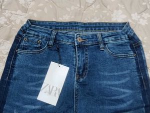 Zara Striped Flare Jeans