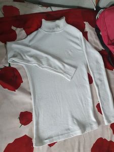 White Stretchable Tuttle Neck For Men/women