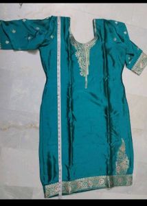 Teal Embroidered Kurta Set