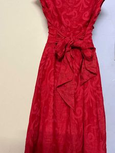 Red Floral Fit &amp; Flare Dress