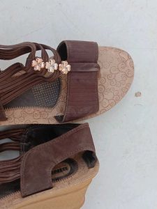 Binny Brown Floral Sandals