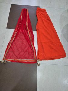 Orange Embroidered Anarkali Dress