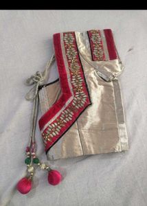 Elegant Pink &amp; Gold Saree wth blouse