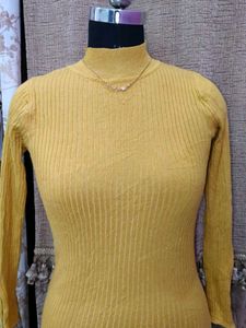 Mustard Bodycon Midi Dress